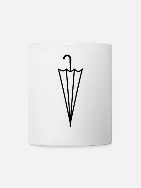 Umbrella Closed Rain Umbrella Silhouette - Mug - white