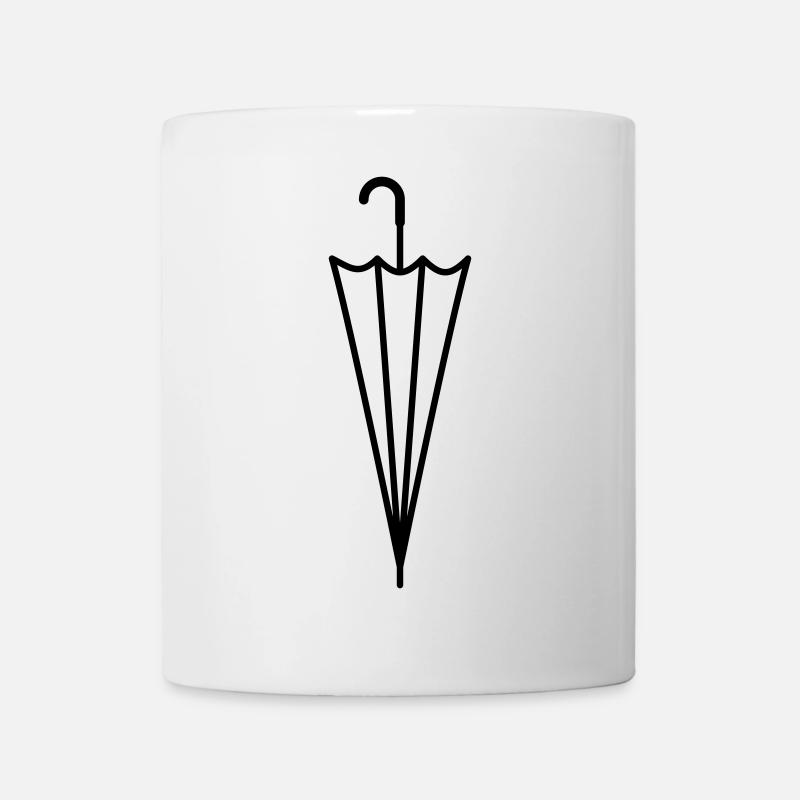 Umbrella Closed Rain Umbrella Silhouette - Mug - white