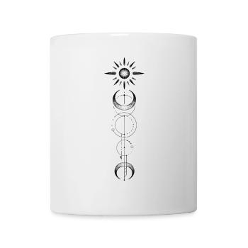 Motif géométrique lune soleil - Mug blanc - blanc - Devant