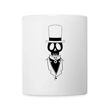 Crâne noir vintage - Mug blanc - blanc - Devant