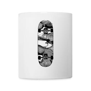 Skateboard Linienskizze - Tasse - Weiß - Vorne