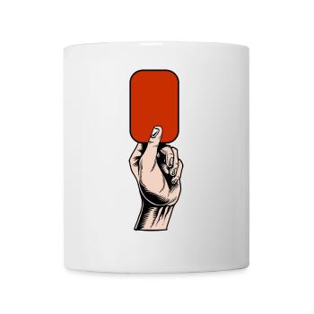 Rote Karte in Hand Illustration Fußball Fussball - Tasse - Weiß - Vorne