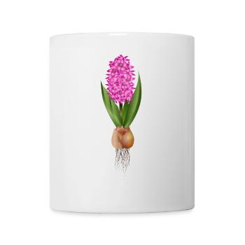 Jacinthe rouge – fleurs fortes avec bulbe - Mug blanc - blanc - Devant
