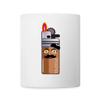 MOUSTACHE PAPA PÈRE FUMEUR - Mug blanc - blanc - Devant