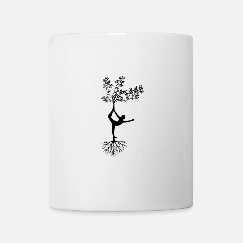 Woman, Tree, Yoga - Mug - white