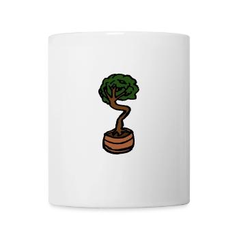 Kleiner Baum Bonsai - Tasse - Weiß - Vorne