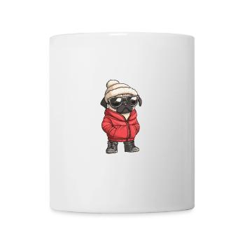 Carlin Chien Hiver - Mug blanc - blanc - Devant