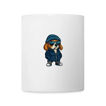 Beagle Hund Winter - Tasse - Weiß - Vorne