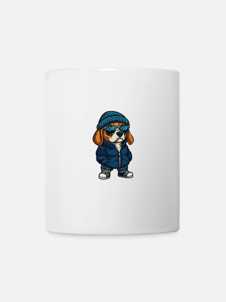 Beagle Hund Winter - Tasse - Weiß