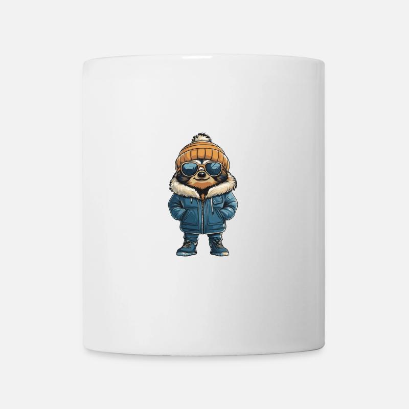 Faultier Winter Comic - Tasse - Weiß