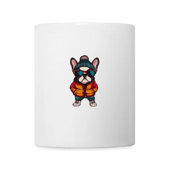 French Buldog Dog Winter Comic - Mug - white - Front