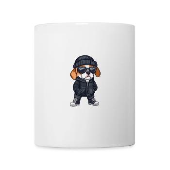 Beagle Hund Winter Comic - Tasse - Weiß - Vorne