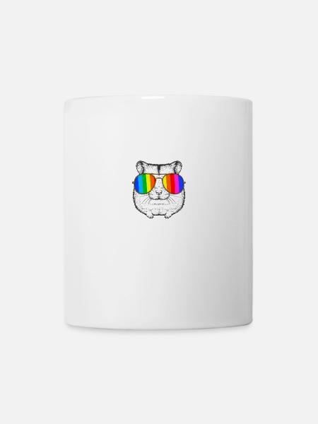Hamster, LGTB,Regenbogen,Sonnenbrille,bunt - Tasse - Weiß