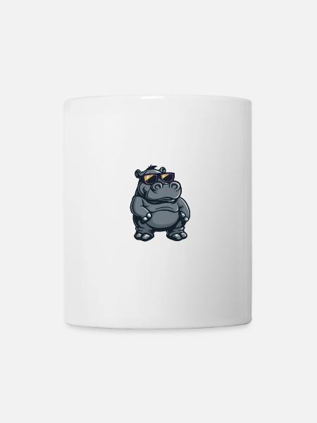 Nilpferd Cool Tier - Tasse - Weiß