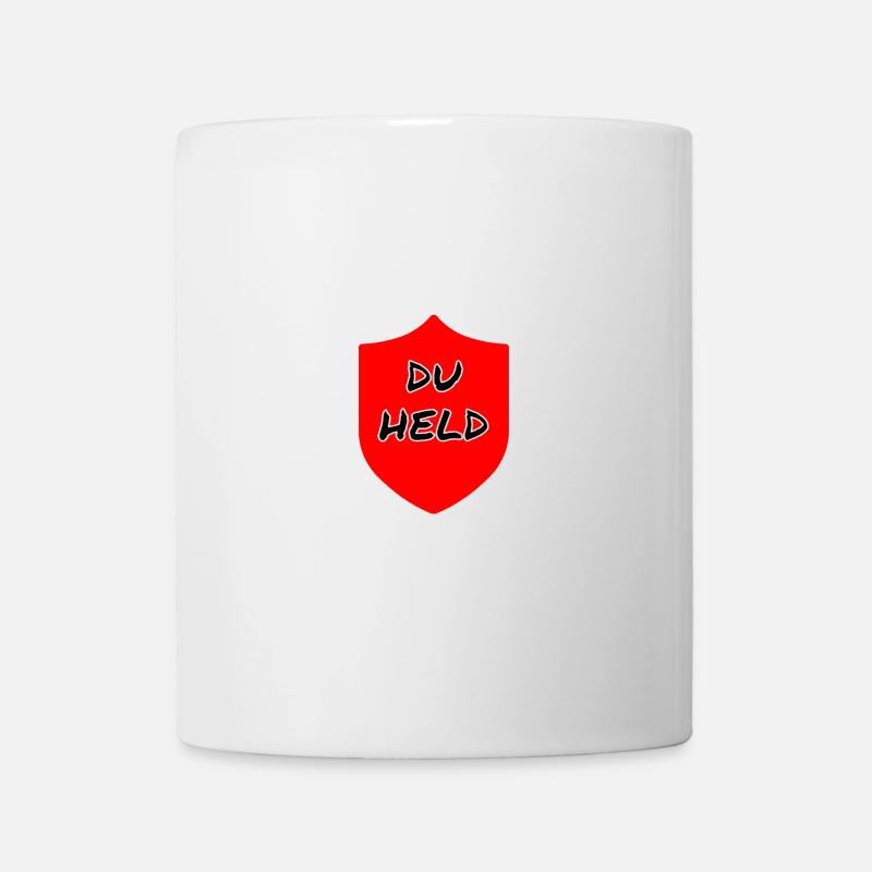 Du Held Schild - Tasse - Weiß