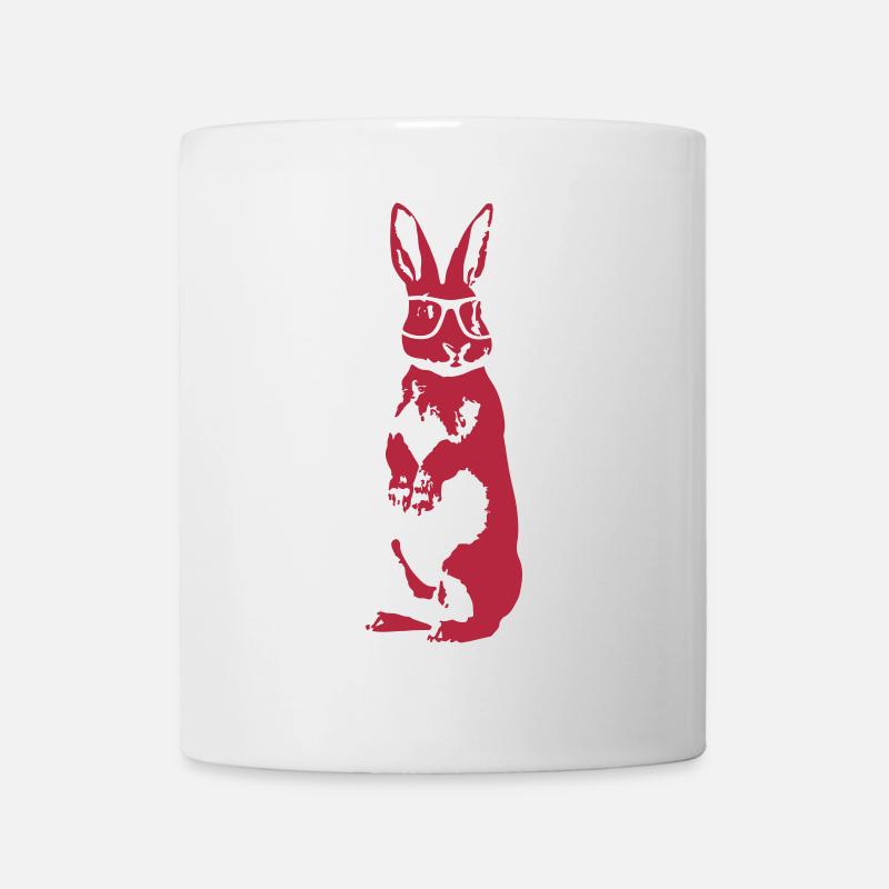 Hase mit Hipster Brille - Tasse - Weiß