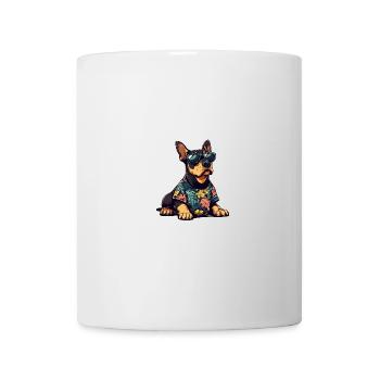 Doberman Chien Cool Été - Mug blanc - blanc - Devant