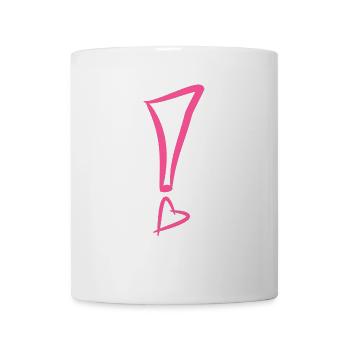Point d'exclamation avec coeur - Mug blanc - blanc - Devant