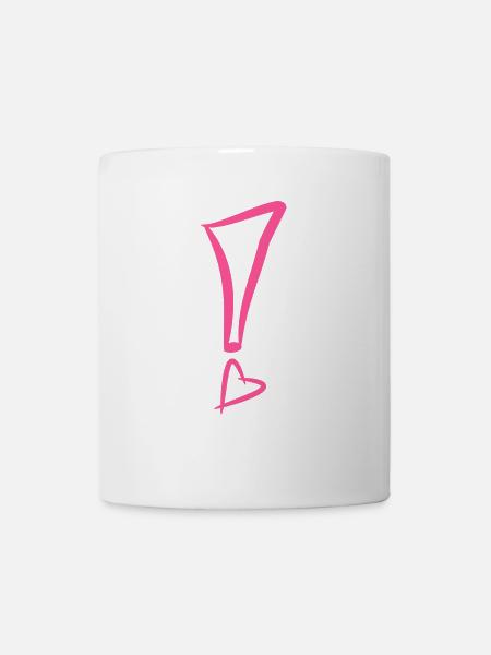 Ausrufezeichen mit Herz - Tasse - Weiß