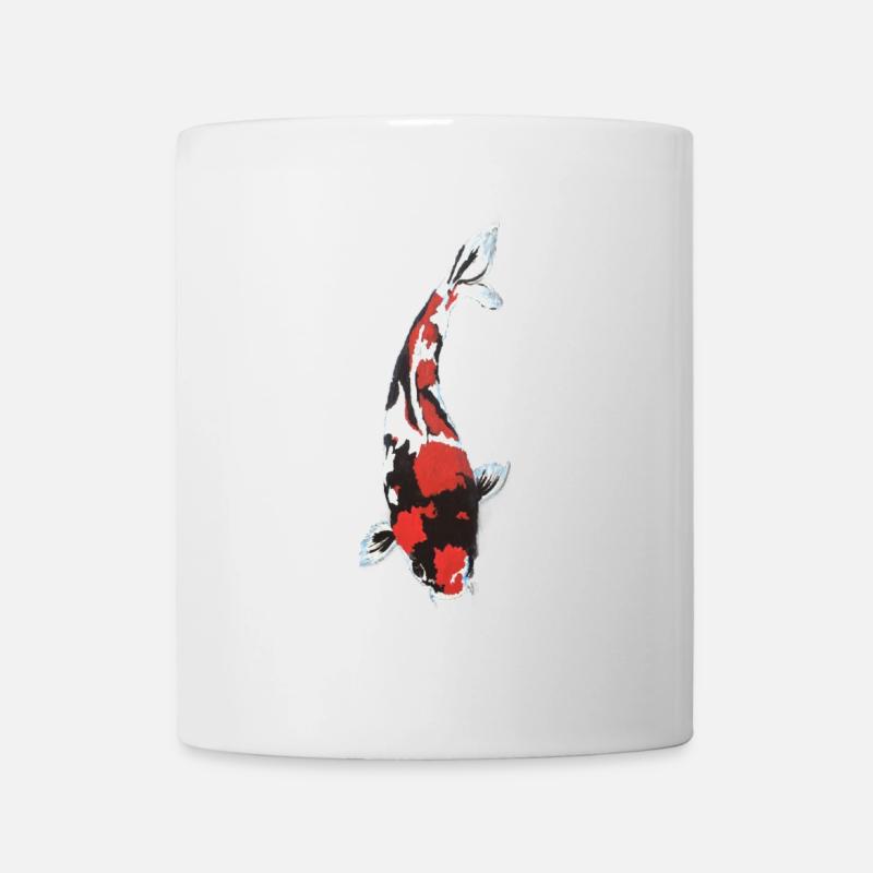 Éclaboussure carpe Koi : Rouge Blanc Noir - Mug blanc - blanc