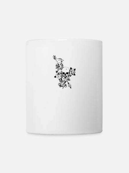 Skull with rose - Mug - white