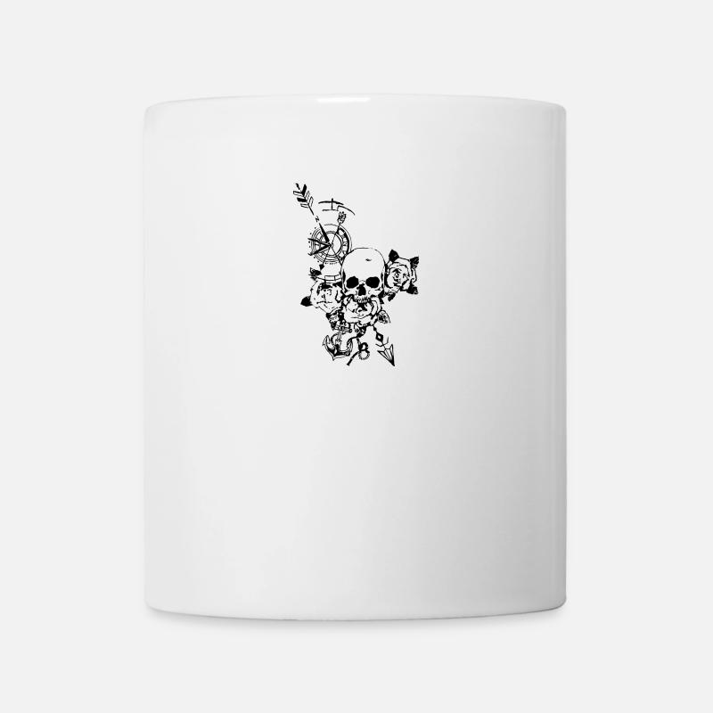 Crâne avec rose - Mug blanc - blanc