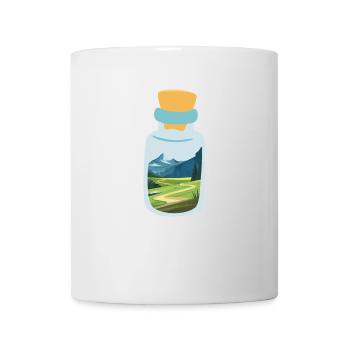 Message in a bottle with mountains - Mug - white - Front