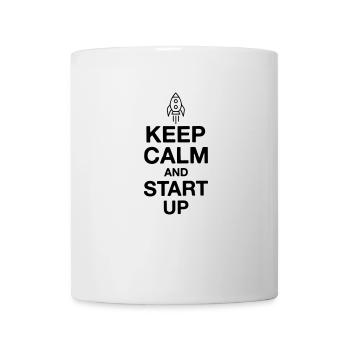 Bleib ruhig und starte | Startup-Raketenfundament - Tasse - Weiß - Vorne