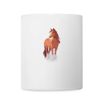 Cheval avec des flocons de neige - Mug blanc - blanc - Devant