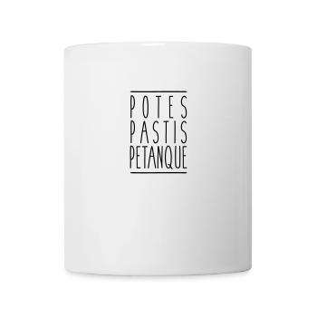 Potes pastis pétanque - Mug blanc - blanc - Devant