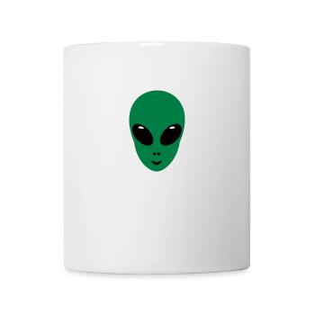 Alien Head Face Green Gift marsmännchen space - Mug - white - Front