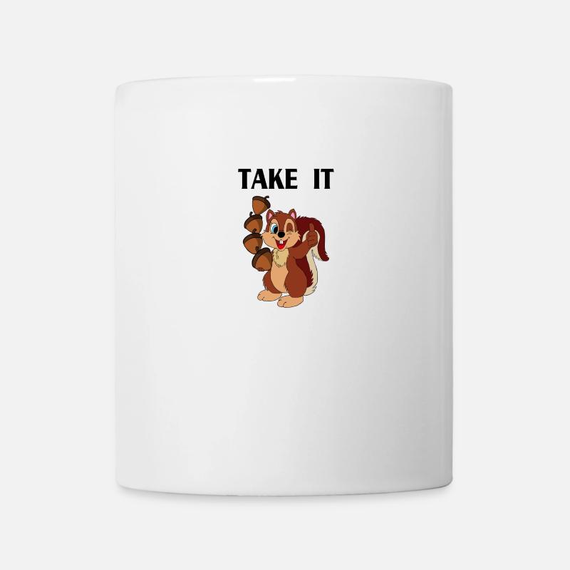 TAKE IT lettering with squirrels - Mug - white