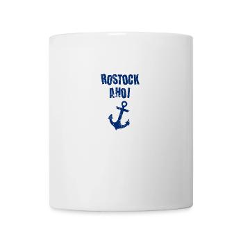 Rostock Ahoi vintage Spruch Seefahrer Küste - Tasse - Weiß - Vorne
