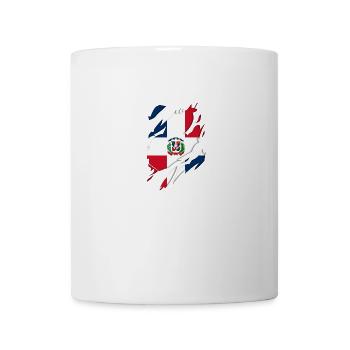 Dominikanische Republik Flagge zerrissenes Motiv - Tasse - Weiß - Vorne