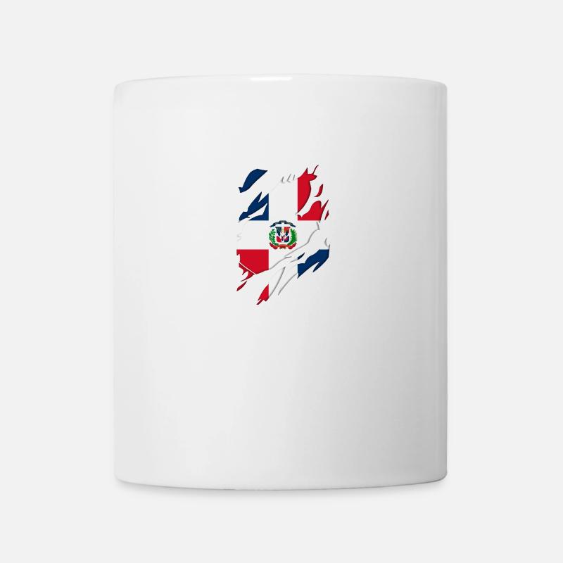 République dominicaine drapeau motif déchiré - Mug blanc - blanc