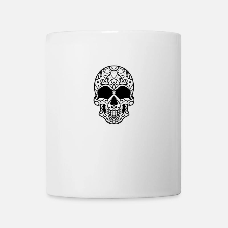 Tête de mort décorée - Mug blanc - blanc