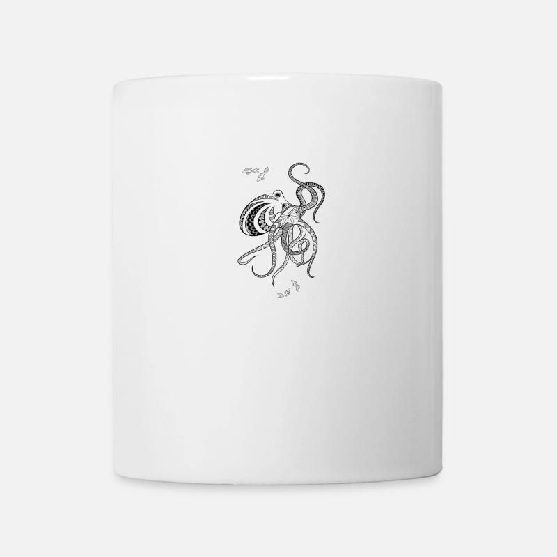Mandala Krake black - Tasse - Weiß