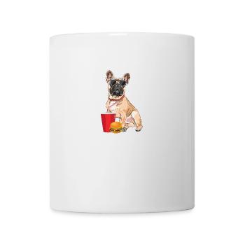Französische Bulldogge - Tasse - Weiß - Vorne