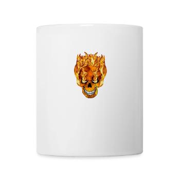 Flaming skull with flame eyes - Mug - white - Front