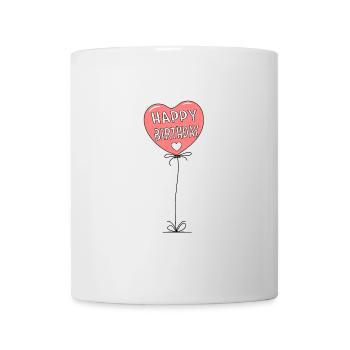 Luftballon Happy Birthday Rosa - Tasse - Weiß - Vorne
