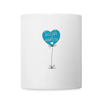 Luftballon Alles Gute zum Geburtstag Turkis - Tasse - Weiß - Vorne