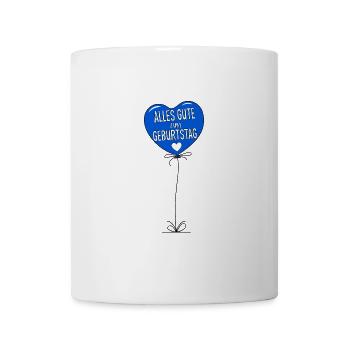 Luftballon Alles Gute zum Geburtstag Blau - Tasse - Weiß - Vorne