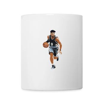 Illustration de joueur de basket-ball en noir et blanc - Mug blanc - blanc - Devant
