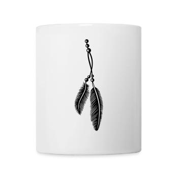 Federn an Kette, feathers, Native American - Tasse - Weiß - Vorne