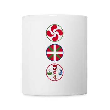 Pays-Basque et ses symboles. Lauburu. Ikurriña. - Mug blanc - blanc - Devant