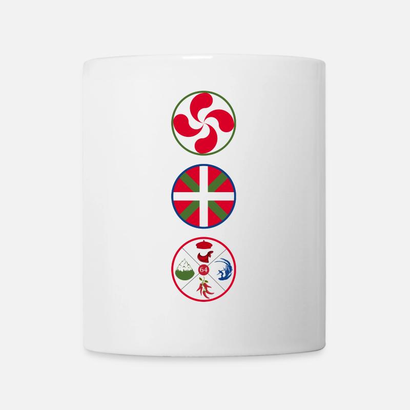 Pays-Basque et ses symboles. Lauburu. Ikurriña. - Mug blanc - blanc