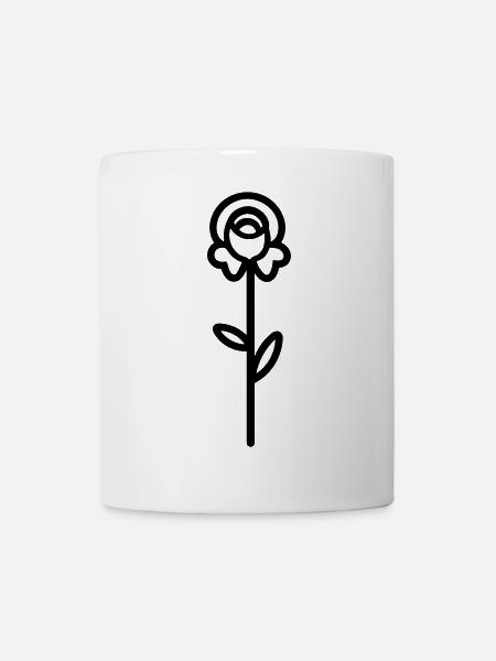 Rosa Blume - Tasse - Weiß