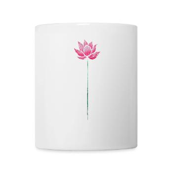 Rosa Lotusblüte Zen Calm Yoga und Meditation Kunst - Tasse - Weiß - Vorne