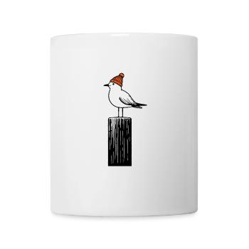 North Sea Harbor Moin Seagull Hat Beanie Pier Pier Pillar - Mug - white - Front