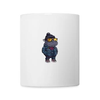 Nilpferd Winter Comic - Tasse - Weiß - Vorne